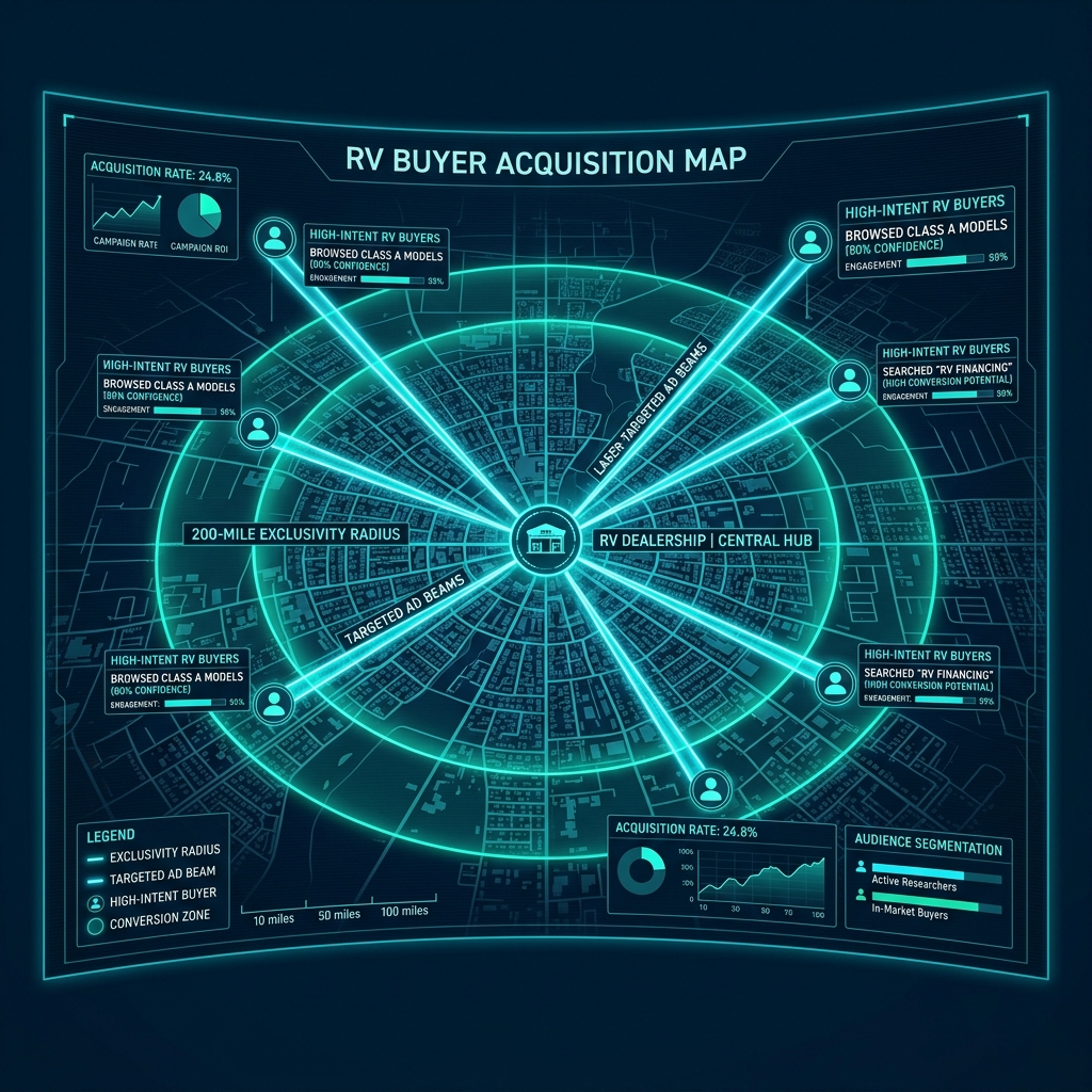 High-Intent Digital Ad Targeting and 200-Mile Radius Map